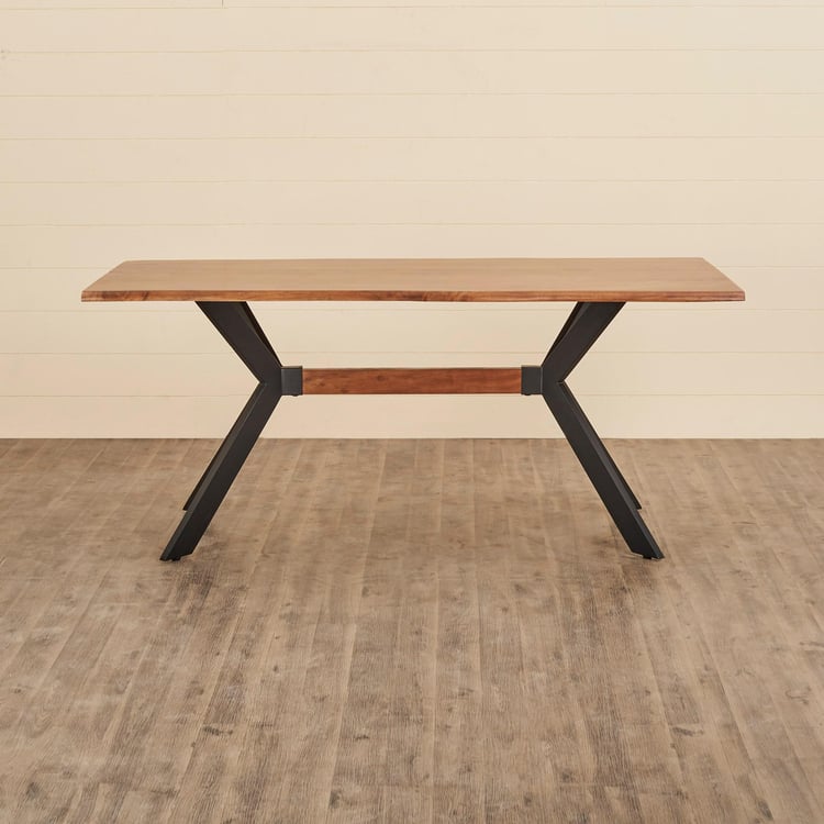 Nico Acacia Wood 6-Seater Dining Table - Brown