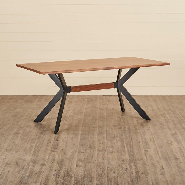 Nico Acacia Wood 6-Seater Dining Table - Brown