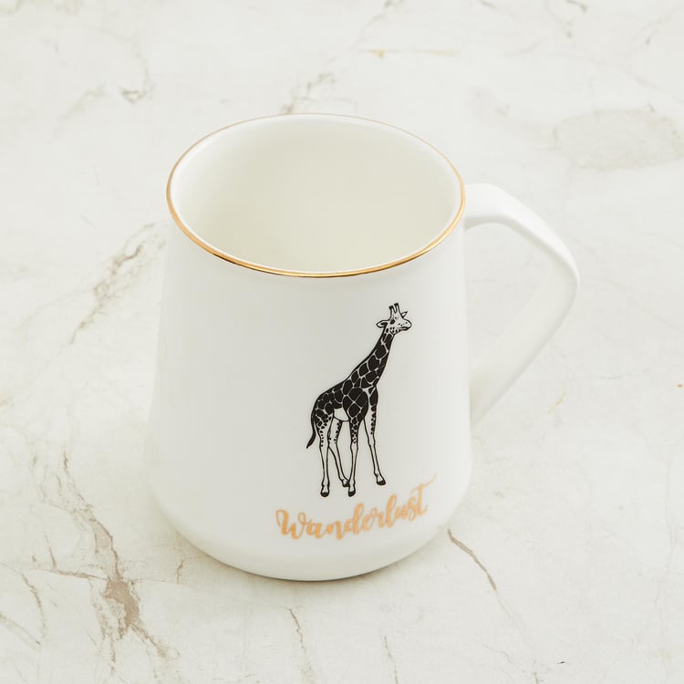 Into The Wild Printed Mug With Gold Decal - Wanderlust