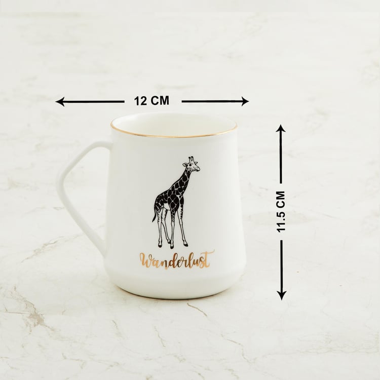 Into The Wild Printed Mug With Gold Decal - Wanderlust