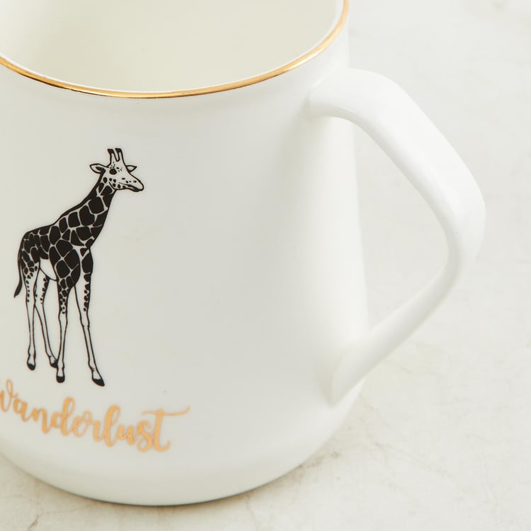 Into The Wild Printed Mug With Gold Decal - Wanderlust