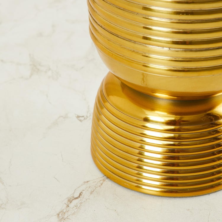 Leon Cesar Metal Ribbed Tall Vase