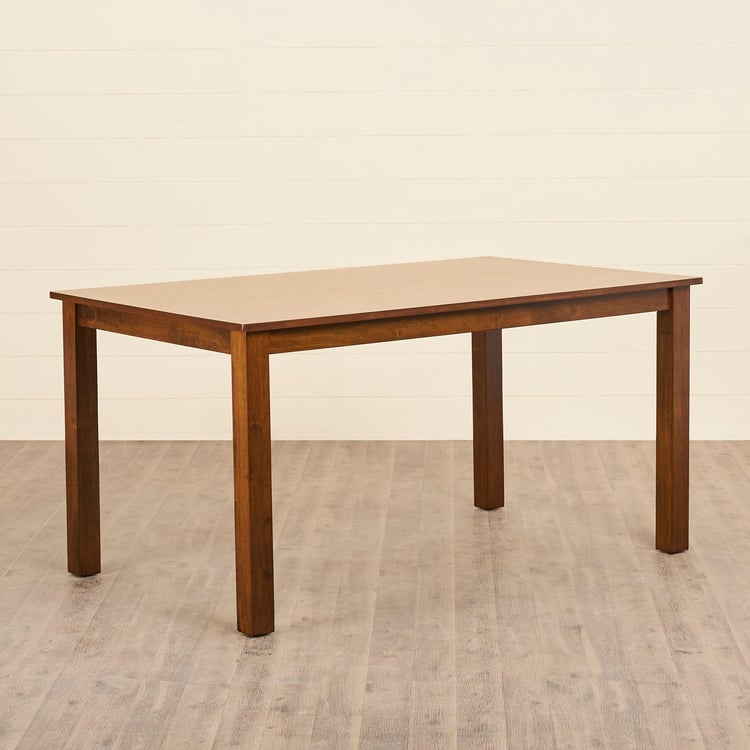 Quadro Rubber Wood 6-Seater Dining Table - Brown