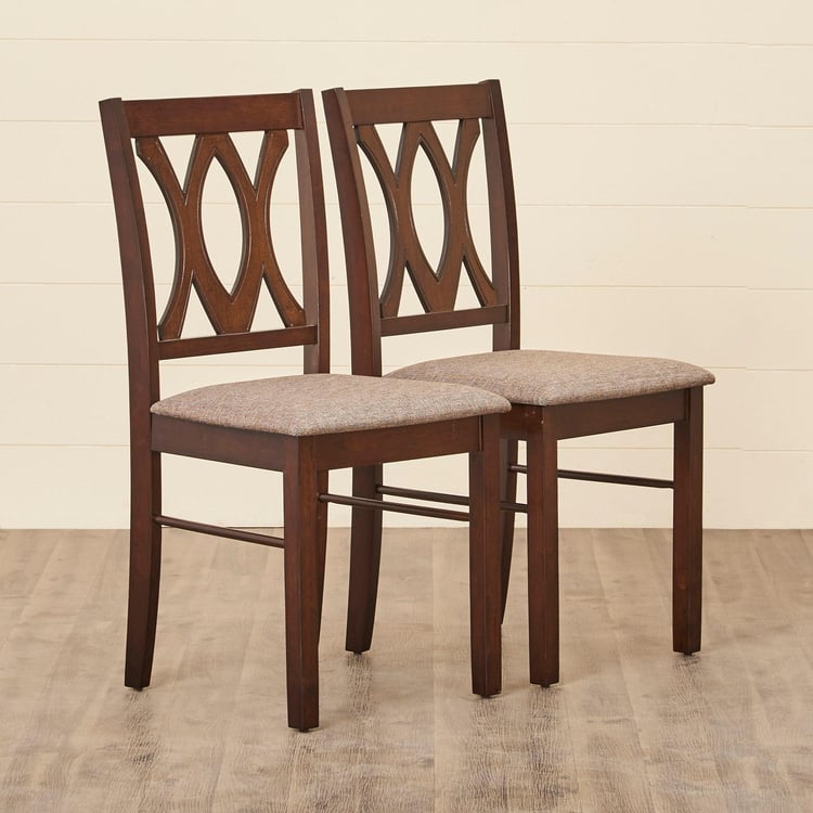 Cornell Set of 2 Rubber Wood Dining Chairs - Brown