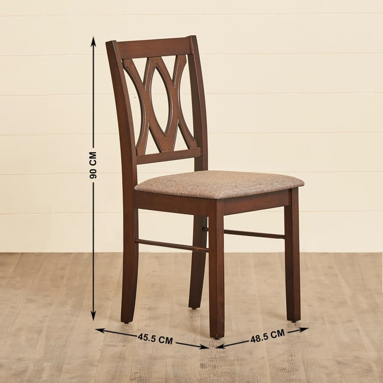 Cornell Set of 2 Rubber Wood Dining Chairs - Brown