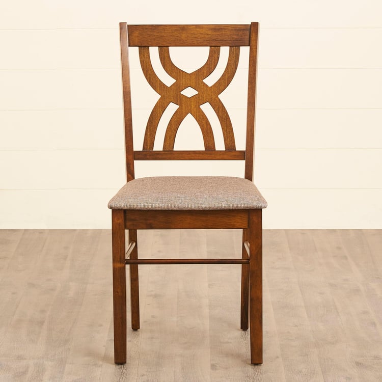 Quadro Set of 2 Rubber Wood Dining Chairs - Brown