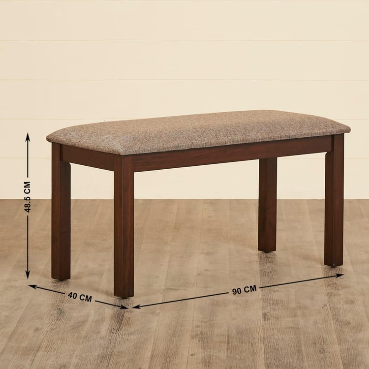 Cornell Rubber Wood Dining Bench - Brown