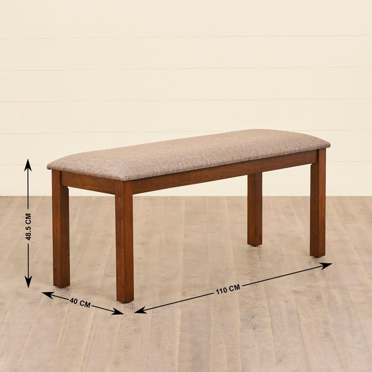 Quadro Rubber Wood Big Dining Bench - Brown