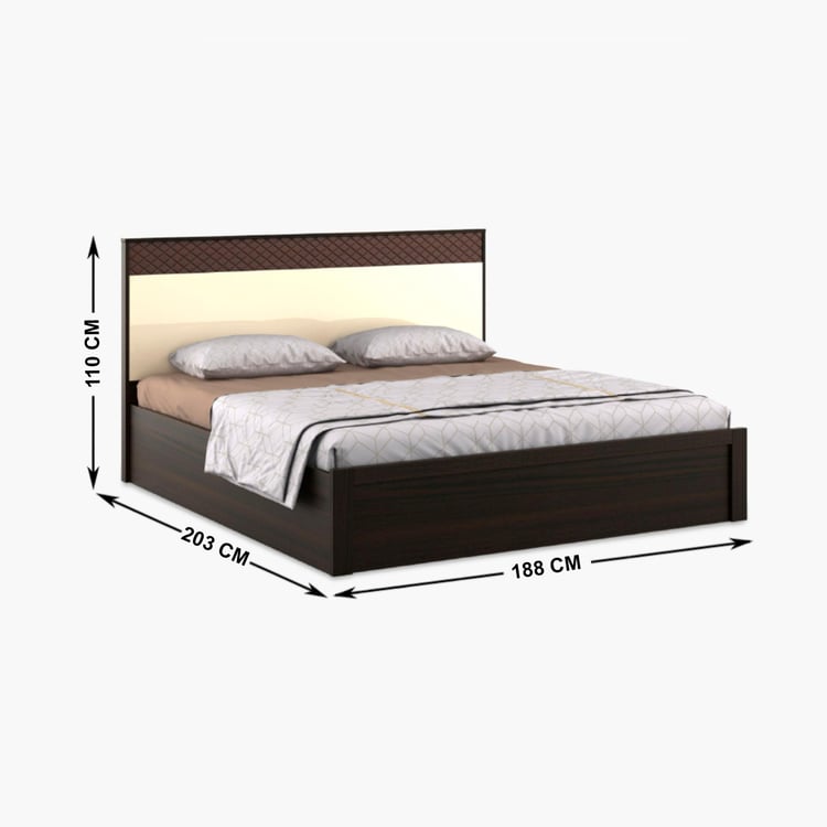 Nexon Lami King Bed with Box Storage - Brown