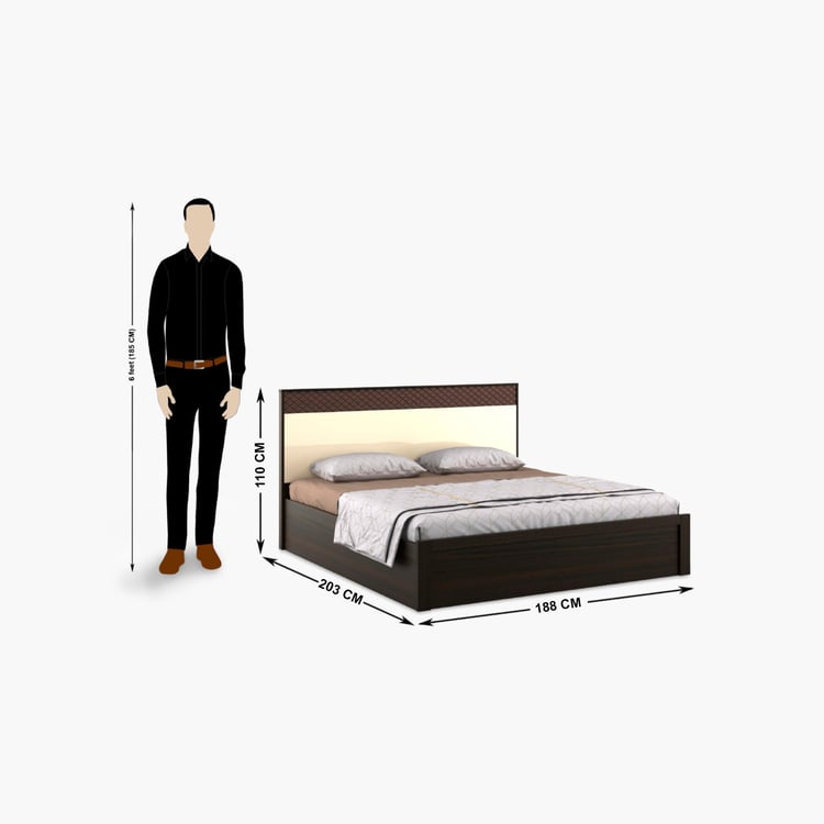 Nexon Lami King Bed with Box Storage - Brown