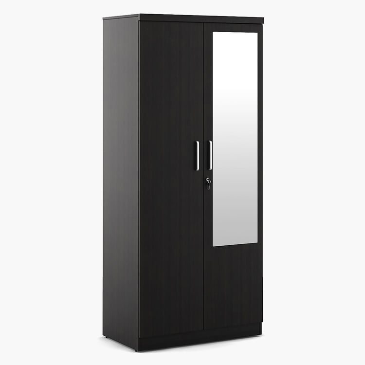 Helios Rhine 2-Door Wardrobe with Mirror - Brown