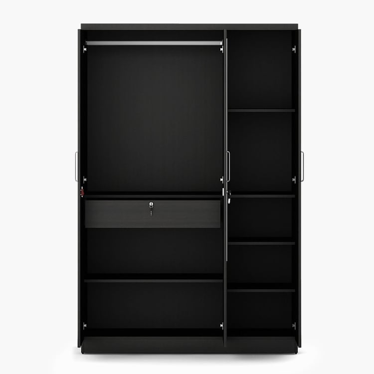 Helios Rhine 3-Door Wardrobe with Mirror - Wenge