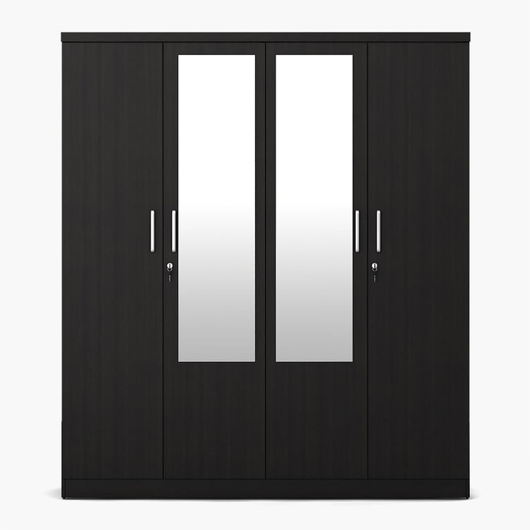 Helios Rhine 4-Door Wardrobe with Mirror - Wenge