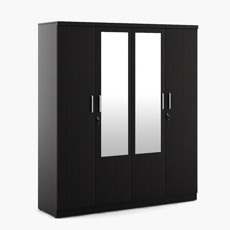 Helios Rhine 4-Door Wardrobe with Mirror - Wenge