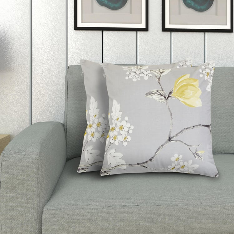 Lavish Blossom Printed Cushion Covers - Set of 2 - 40 x 40 cm
