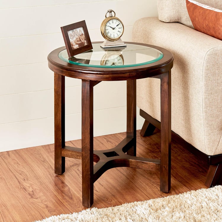 Malmo Nxt Glass Top End Table - Brown