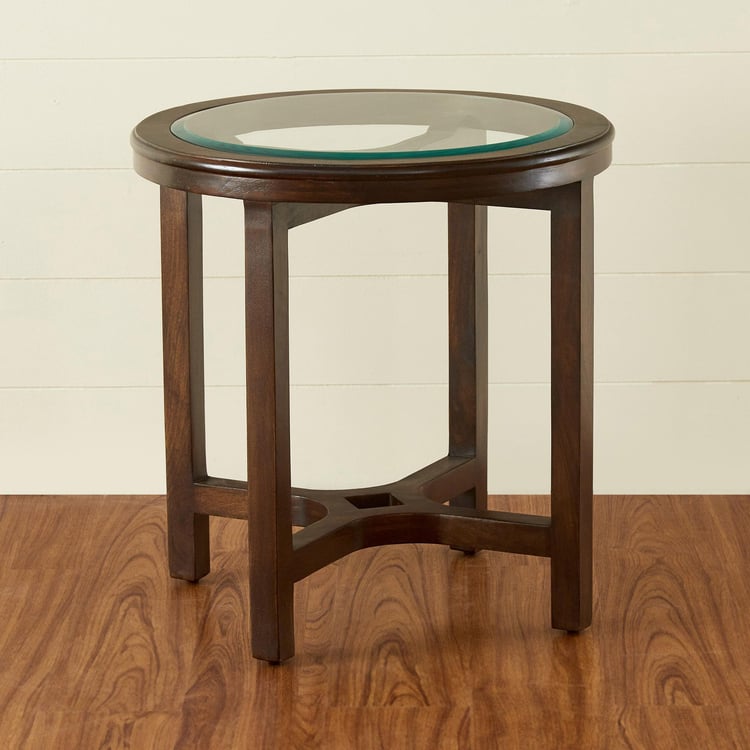 Malmo Nxt Glass Top End Table - Brown