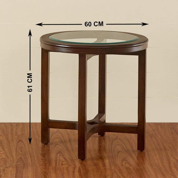 Malmo Nxt Glass Top End Table - Brown