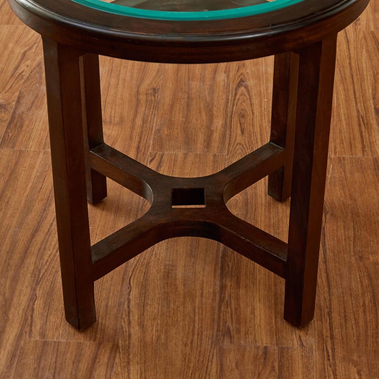 Malmo Nxt Glass Top End Table - Brown