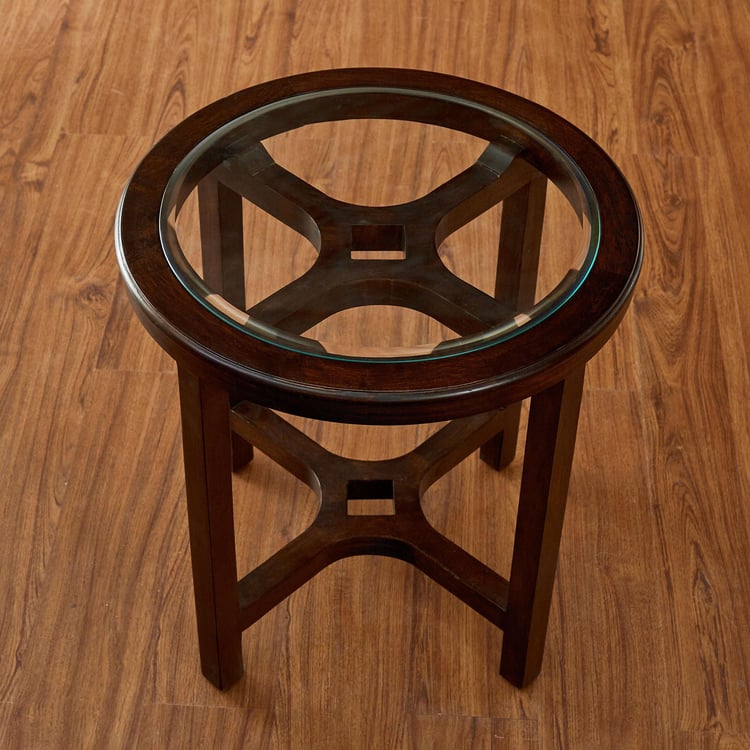 Malmo Nxt Glass Top End Table - Brown