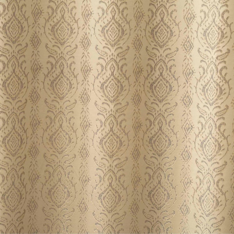 Sketch Printed Yellow Blackout Door Curtain - Set of 2