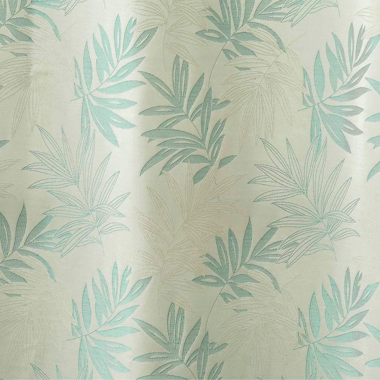 Sketch Printed Blue Blackout Door Curtain - 1.10 x 2.25 m