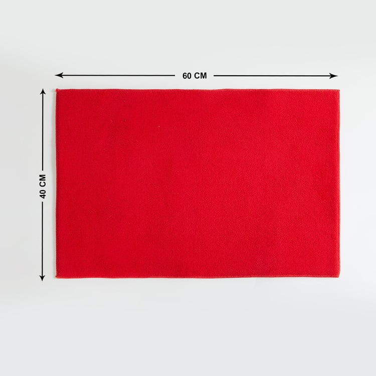 Raisa Retro Red Textured Dish Drying Mat - 40x60cm