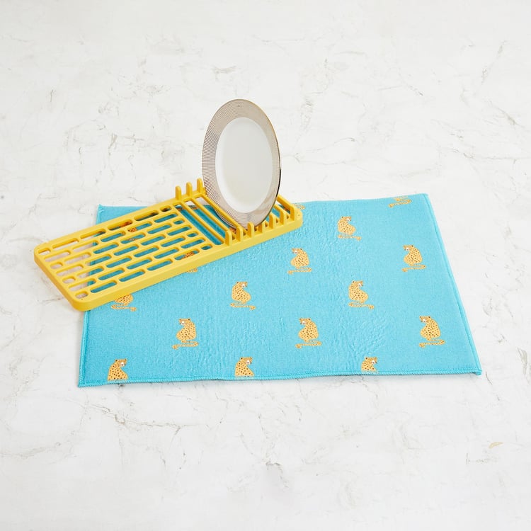 Mandarin Printed Dish Drying Mat with Dish Rack