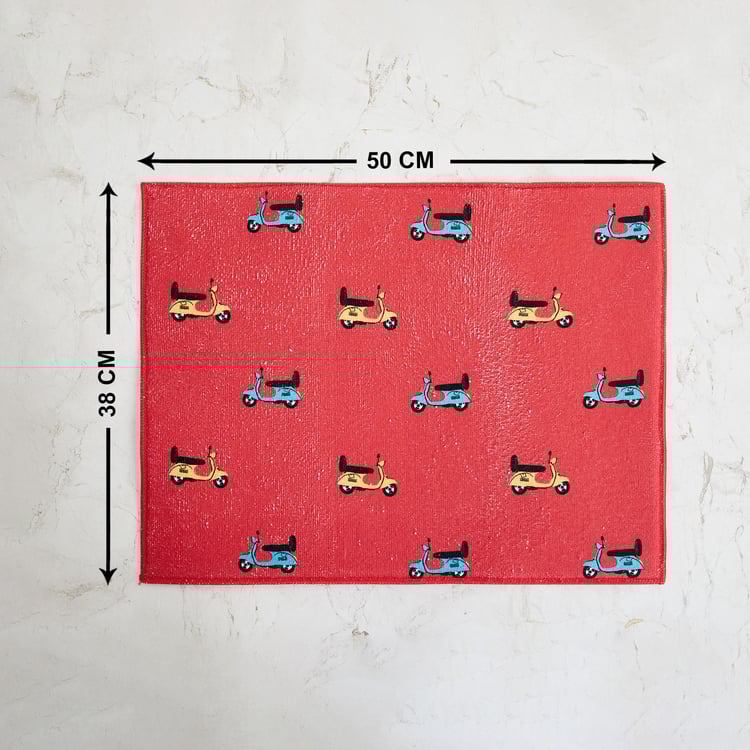 Raisa Retro Printed Dish Drying Mat with Dish Rack