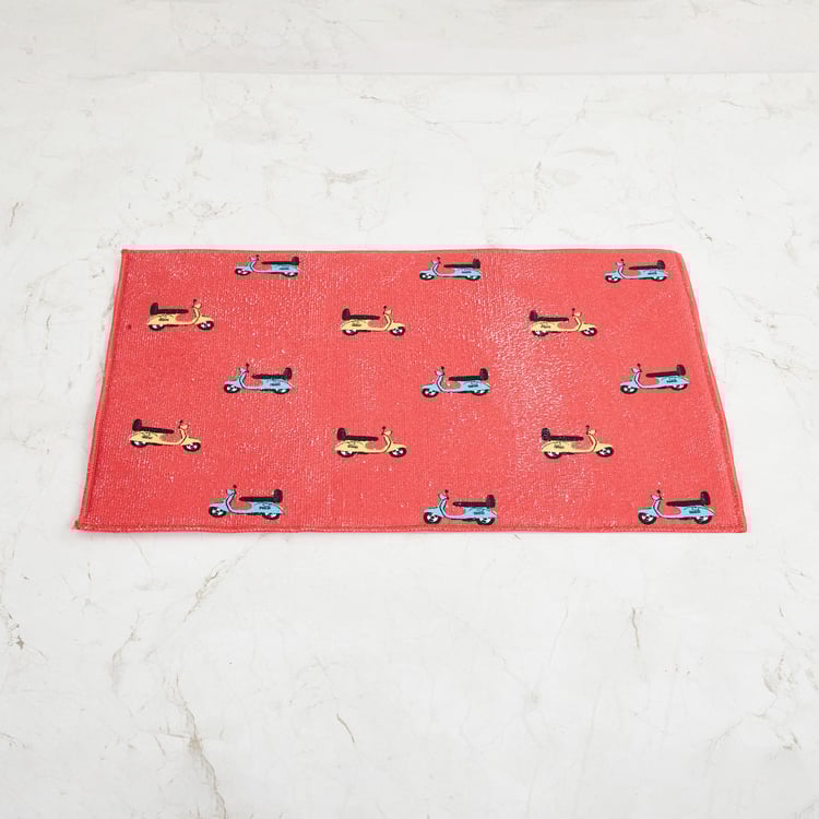 Raisa Retro Printed Dish Drying Mat with Dish Rack