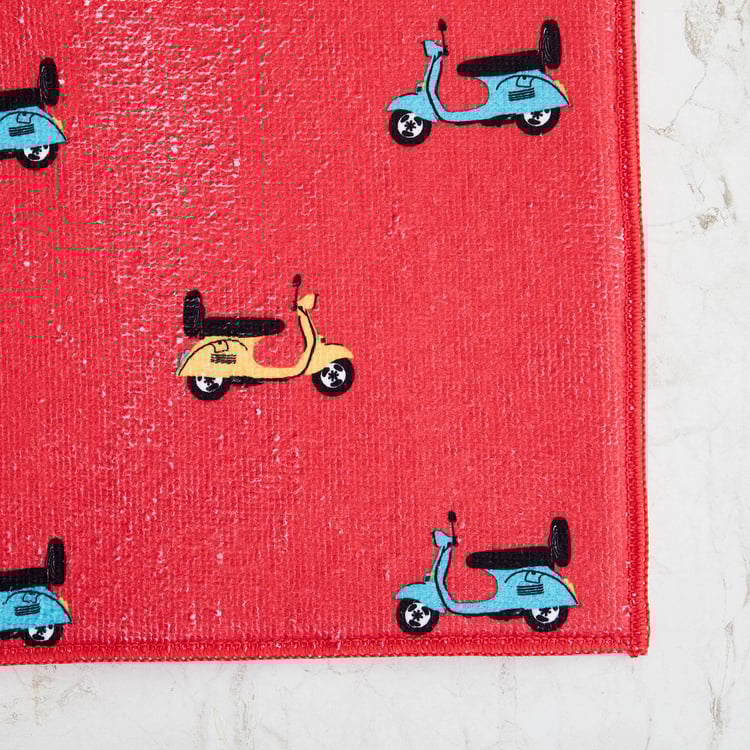 Raisa Retro Printed Dish Drying Mat with Dish Rack