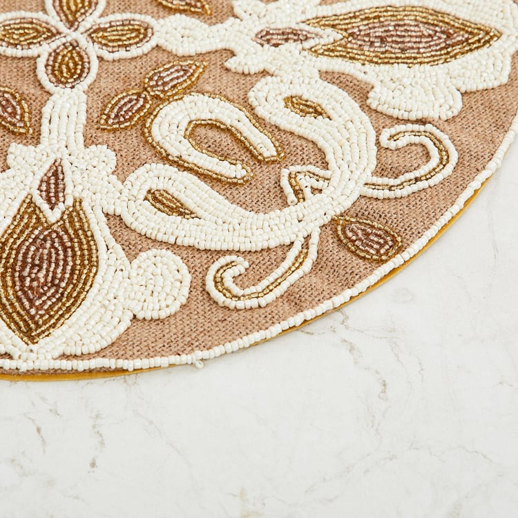 Cinder Treasure Beaded Round Placemat