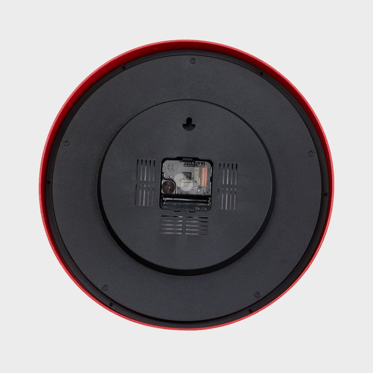 Happiness Red Printed Wall Clock - 32 cm