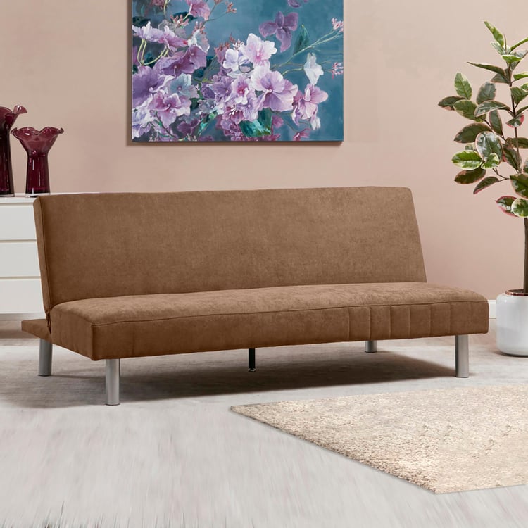 Linda Fabric 3-Seater Sofa Bed - Brown