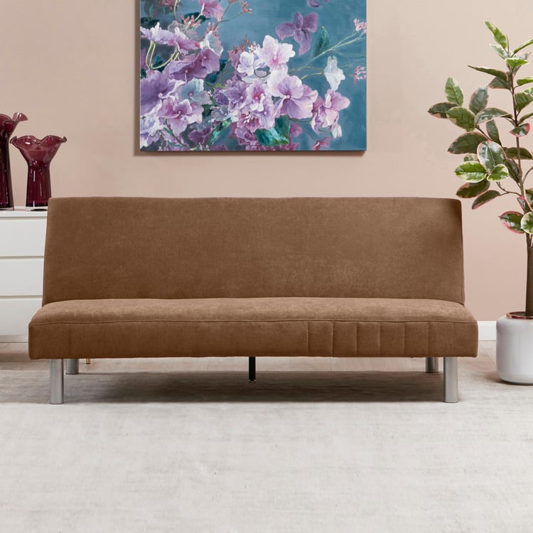 Linda Fabric 3-Seater Sofa Bed - Brown