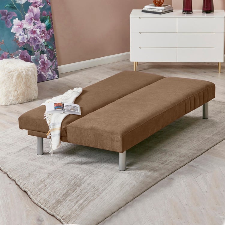 Linda Fabric 3-Seater Sofa Bed - Brown