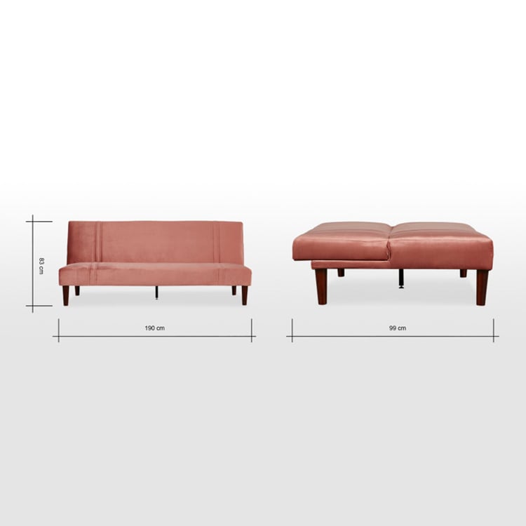 Magnum Fabric 3-Seater Sofa Bed - Pink