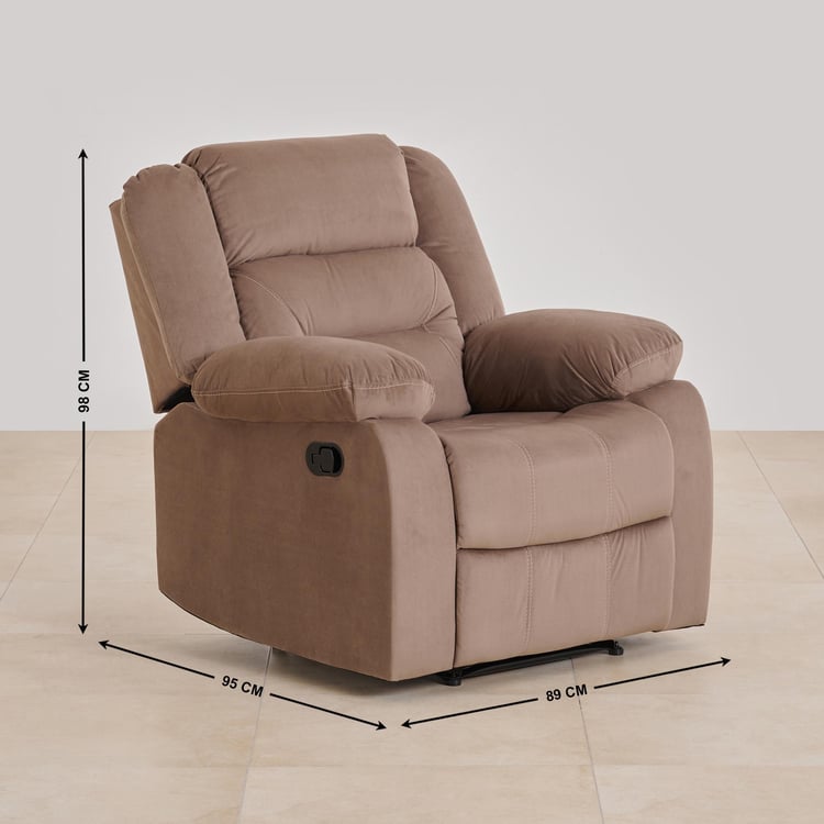 Cairo Fabric 1-Seater Recliner - Brown