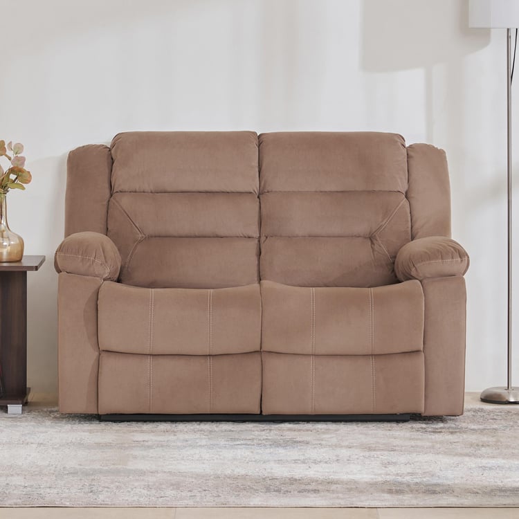 Cairo Fabric 2-Seater Recliner - Brown