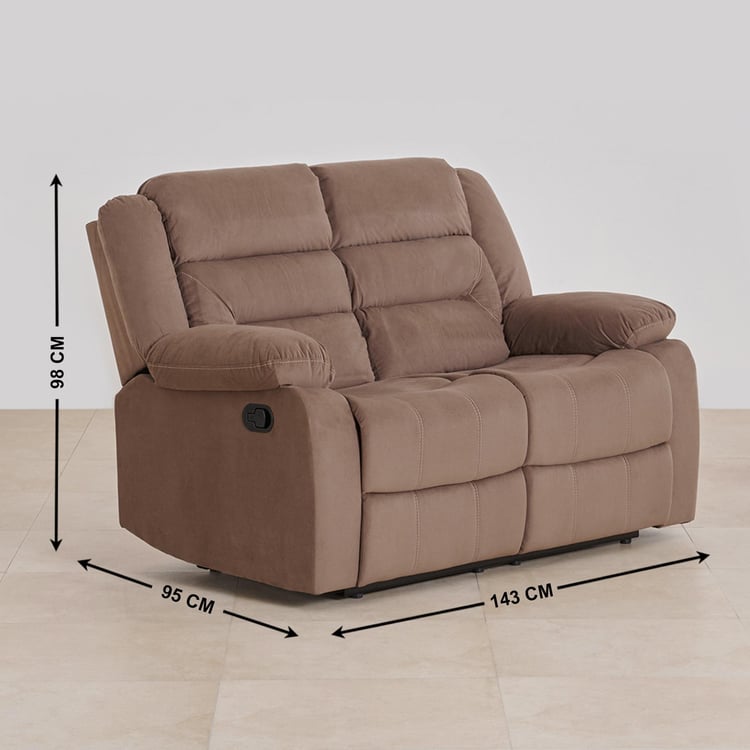 Cairo Fabric 2-Seater Recliner - Brown