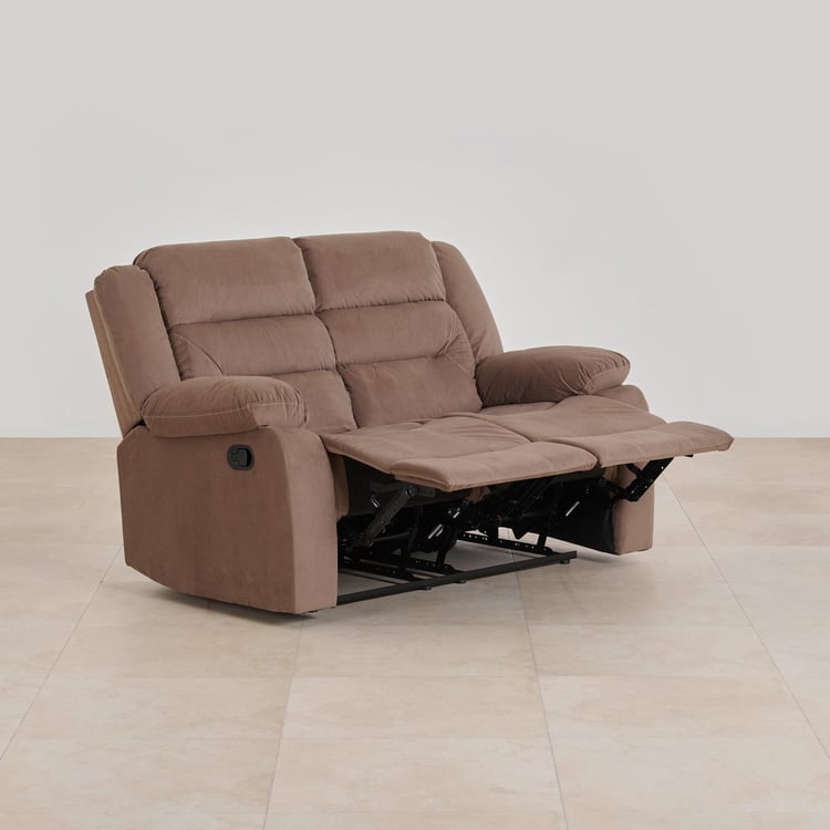 Cairo Fabric 2-Seater Recliner - Brown