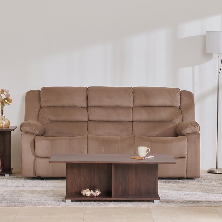 Helios Cairo Fabric 3-Seater Recliner - Brown