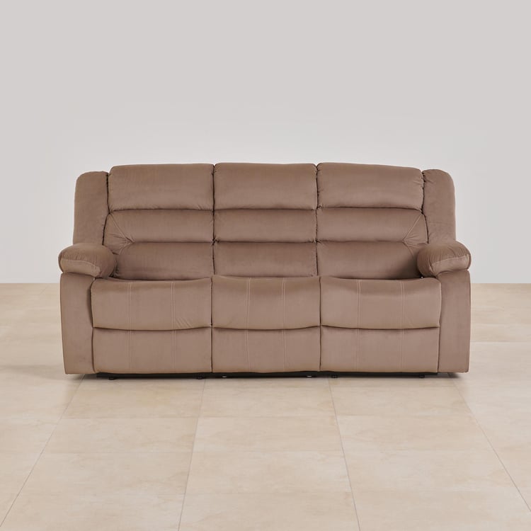 Helios Cairo Fabric 3-Seater Recliner - Brown