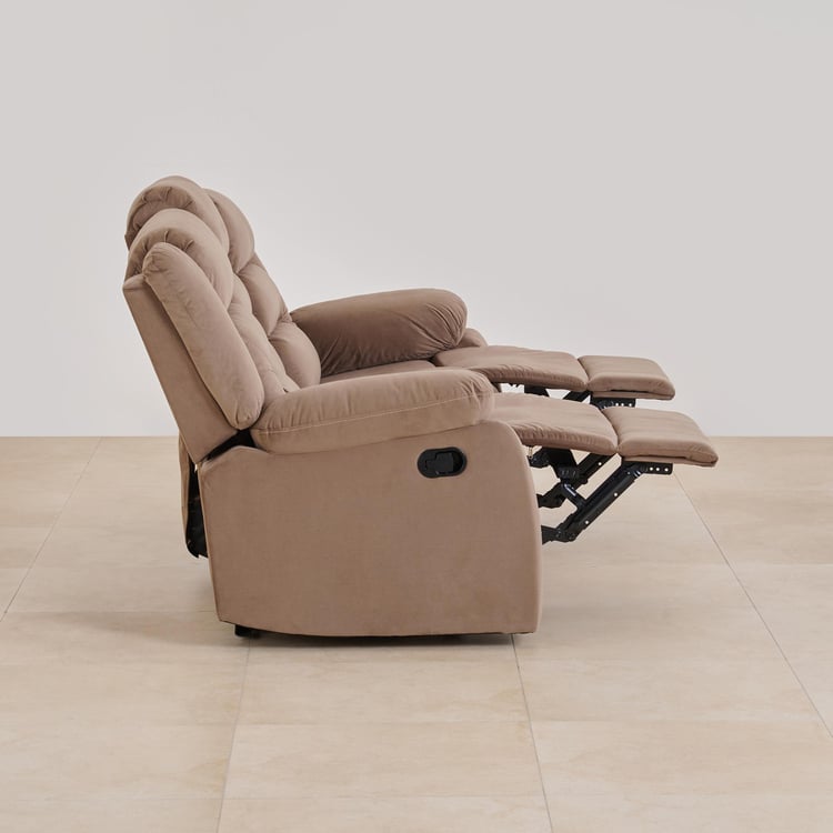 Helios Cairo Fabric 3-Seater Recliner - Brown