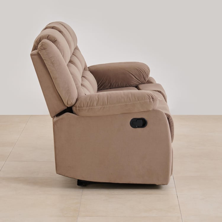 Helios Cairo Fabric 3-Seater Recliner - Brown
