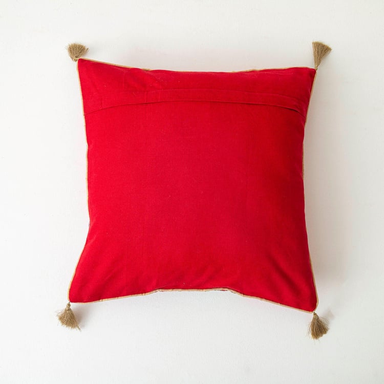 Raja Rani Printed Cushion Cover-  40 x 40 cm