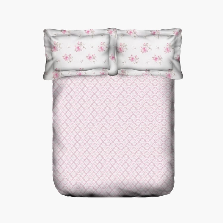 SWAYAM Pastel Vogue  3-Pc. XL Double Bedsheet  Set - 274 x 274 cm