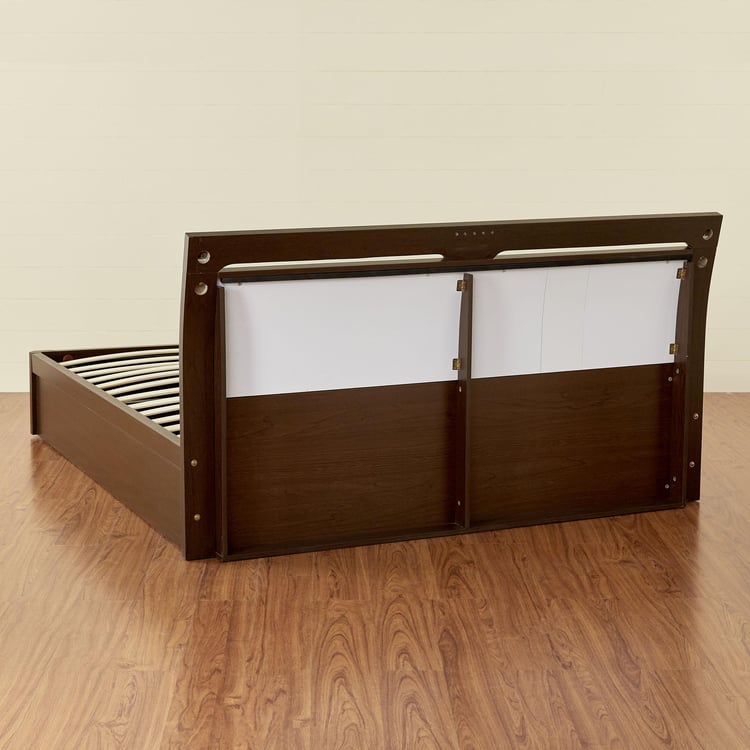 Akron Crystal King Bed with Hydraulic Storage - Brown