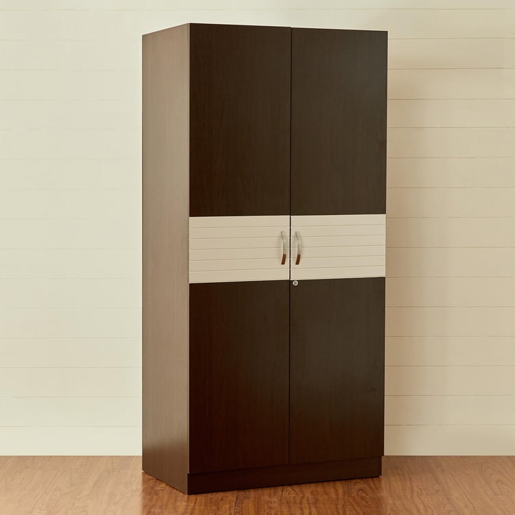 Akron Crystal 2-Door Wardrobe - Brown
