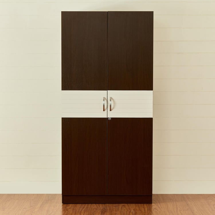 Akron Crystal 2-Door Wardrobe - Brown